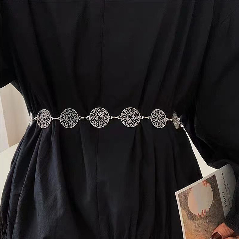 Elegant Round Metal Belt For W - Body Jewelry Dress ulasan dan harga
