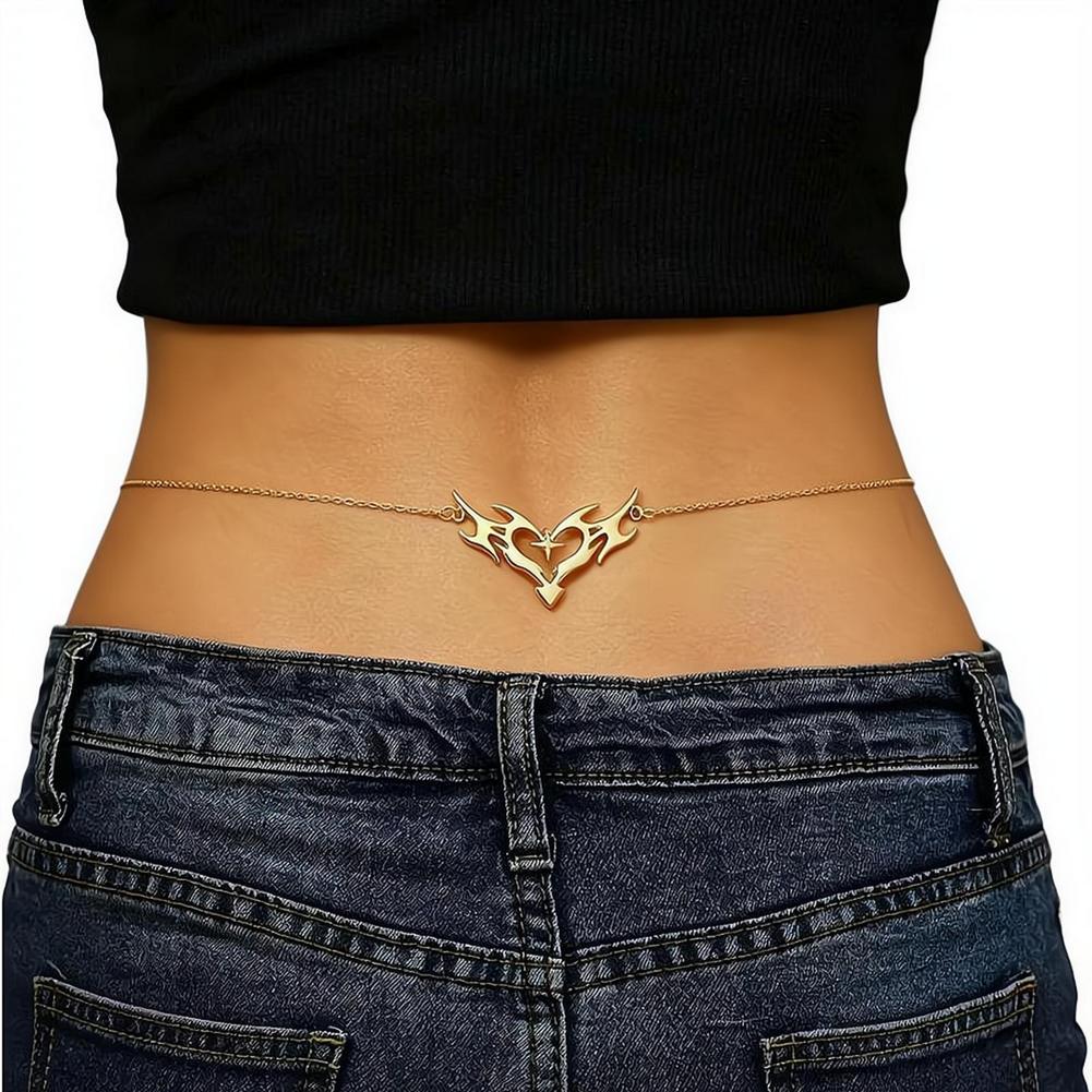 Gothic Heart Sexy Women's Wais - Body Jewelry Y2K ulasan dan harga