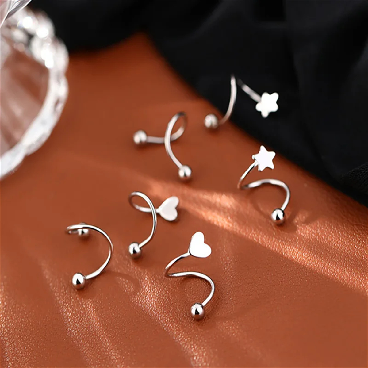 2pcs Stainless Steel Twist Lov - Body Jewelry Hypoallergenic ulasan dan harga