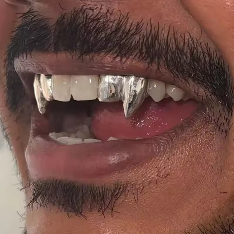 TOPGRILLZ Vampire DIY Double F - Body Jewelry Men ulasan dan harga