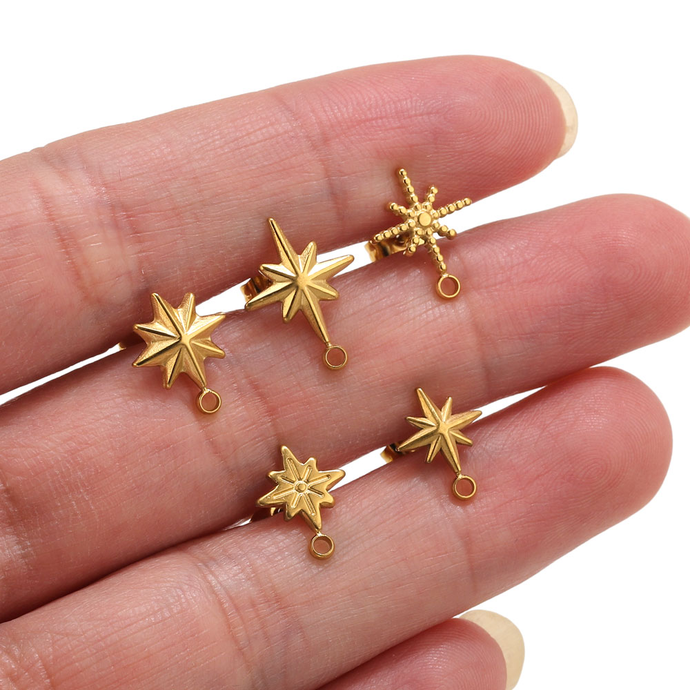 6pcs Stainless Steel Star Earr - Body Jewels ulasan dan harga