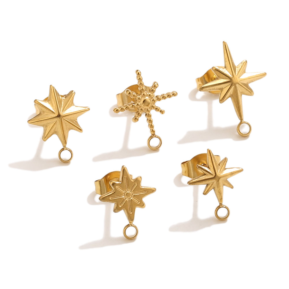 6pcs Stainless Steel Star Earr - Body Jewels ulasan dan harga