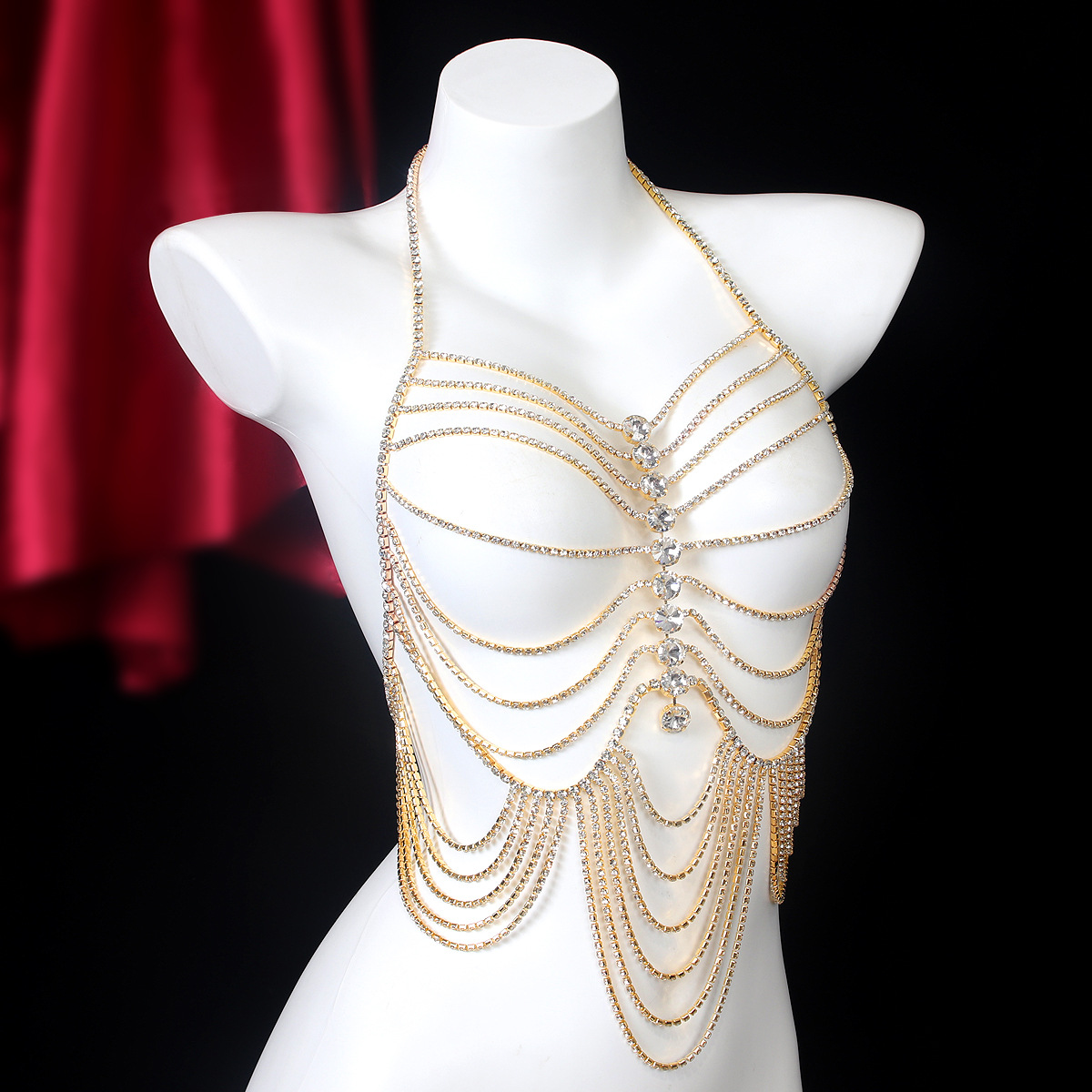 Luxurious Stripe Tassels Retro - Body Jewelry Rhinestone ulasan dan harga
