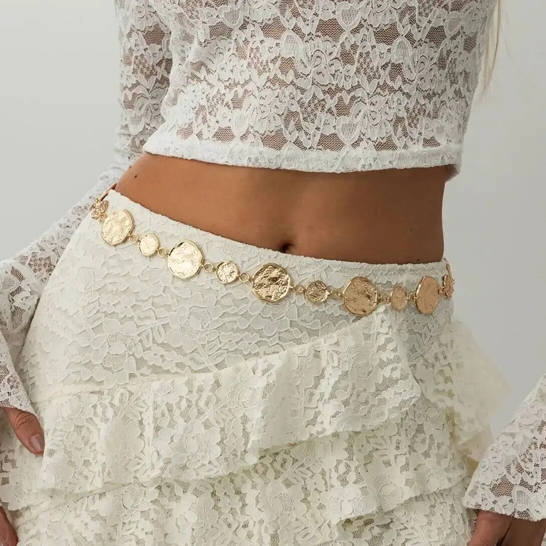 Punk Gold Color Round Belly Wa - Body Jewelry Dress ulasan dan harga