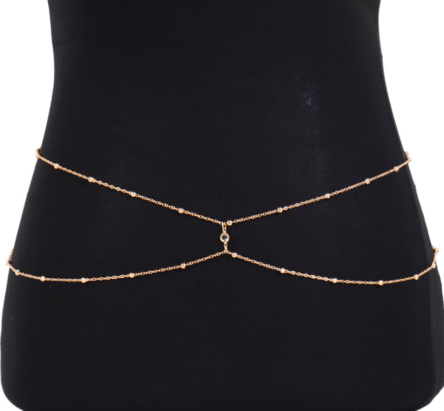 Clear Rhinestone Beaded Belly  - Body Jewelry Rhinestone ulasan dan harga