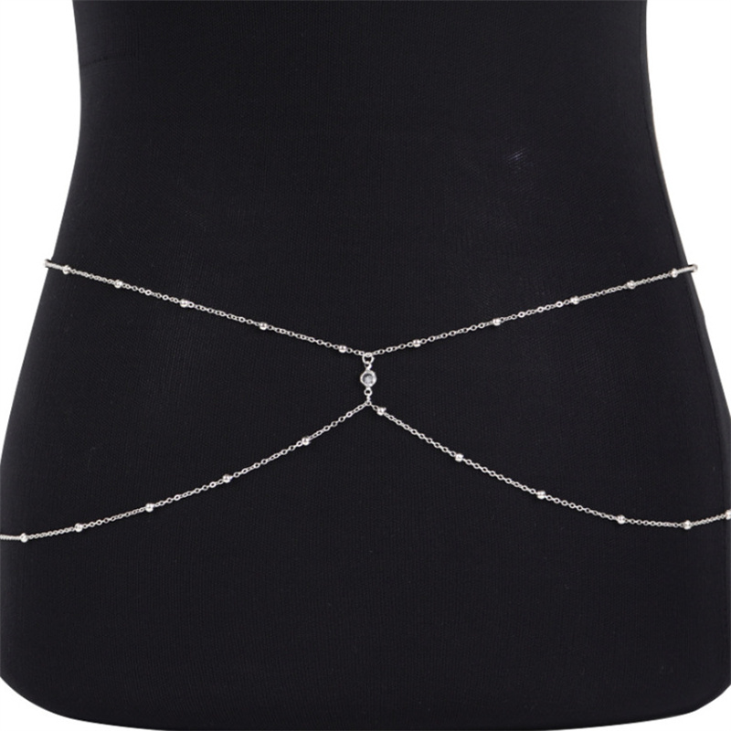 Clear Rhinestone Beaded Belly  - Body Jewelry Rhinestone ulasan dan harga