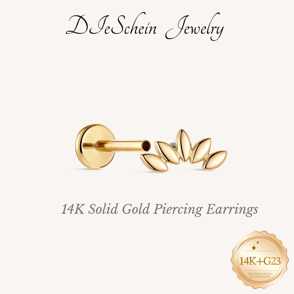 DIeSchein 14K Solid Gold Stud  - Body Jewelry Hypoallergenic ulasan dan harga