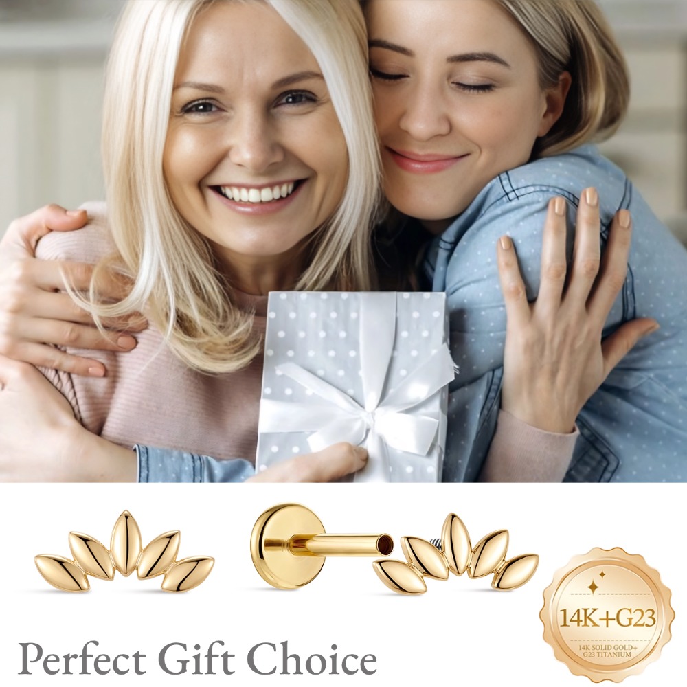 DIeSchein 14K Solid Gold Stud  - Body Jewelry Hypoallergenic ulasan dan harga