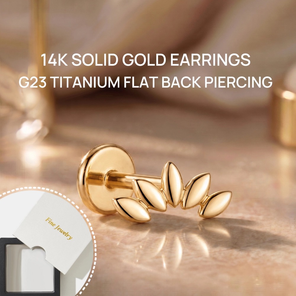 DIeSchein 14K Solid Gold Stud  - Body Jewelry Hypoallergenic ulasan dan harga