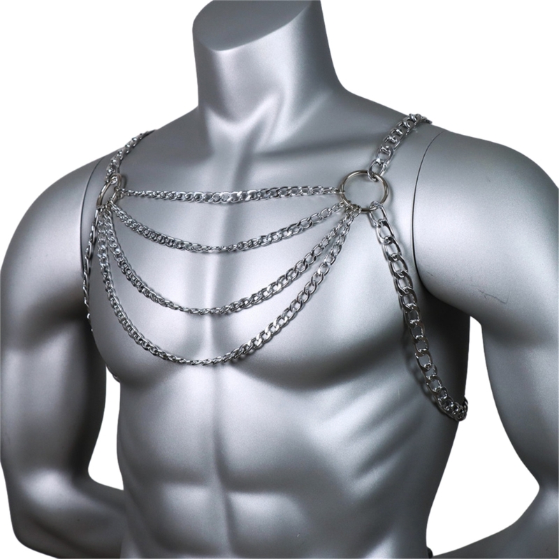 Men's Sexy Metal Body Chest Ch - Body Jewelry Men ulasan dan harga