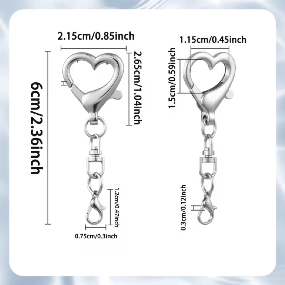 5/15/30Pcs Heart Shaped Swivel - Body Jewelry Diy ulasan dan harga