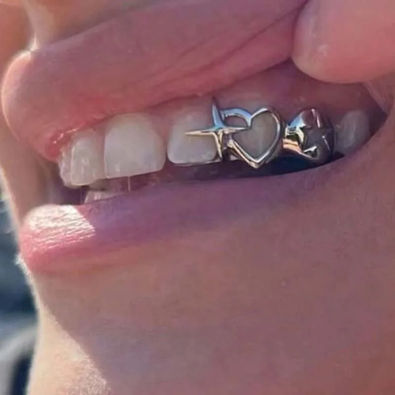Punk Hip Hop Hollow Heart Teet - Body Jewelry Men ulasan dan harga