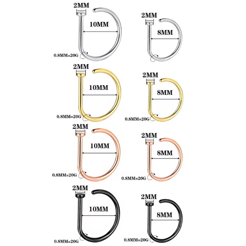Nose Ring Screw Hoop Hypoaller - Body Jewelry Hypoallergenic ulasan dan harga