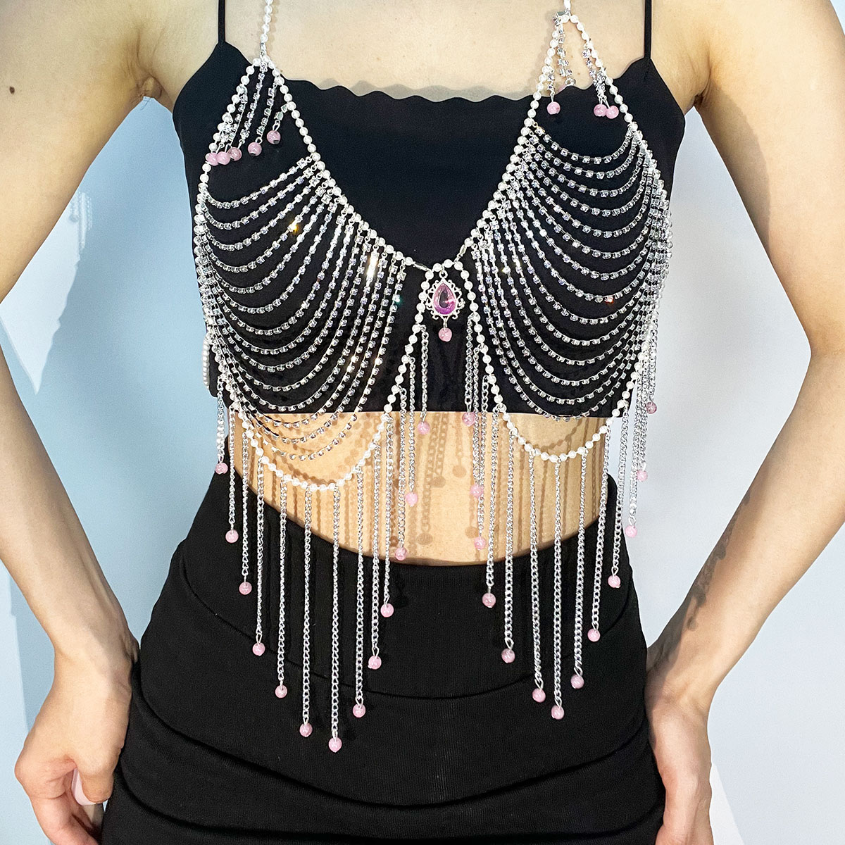 Stylish Rhinestone Bra Jewelry - Body Jewelry Dress ulasan dan harga