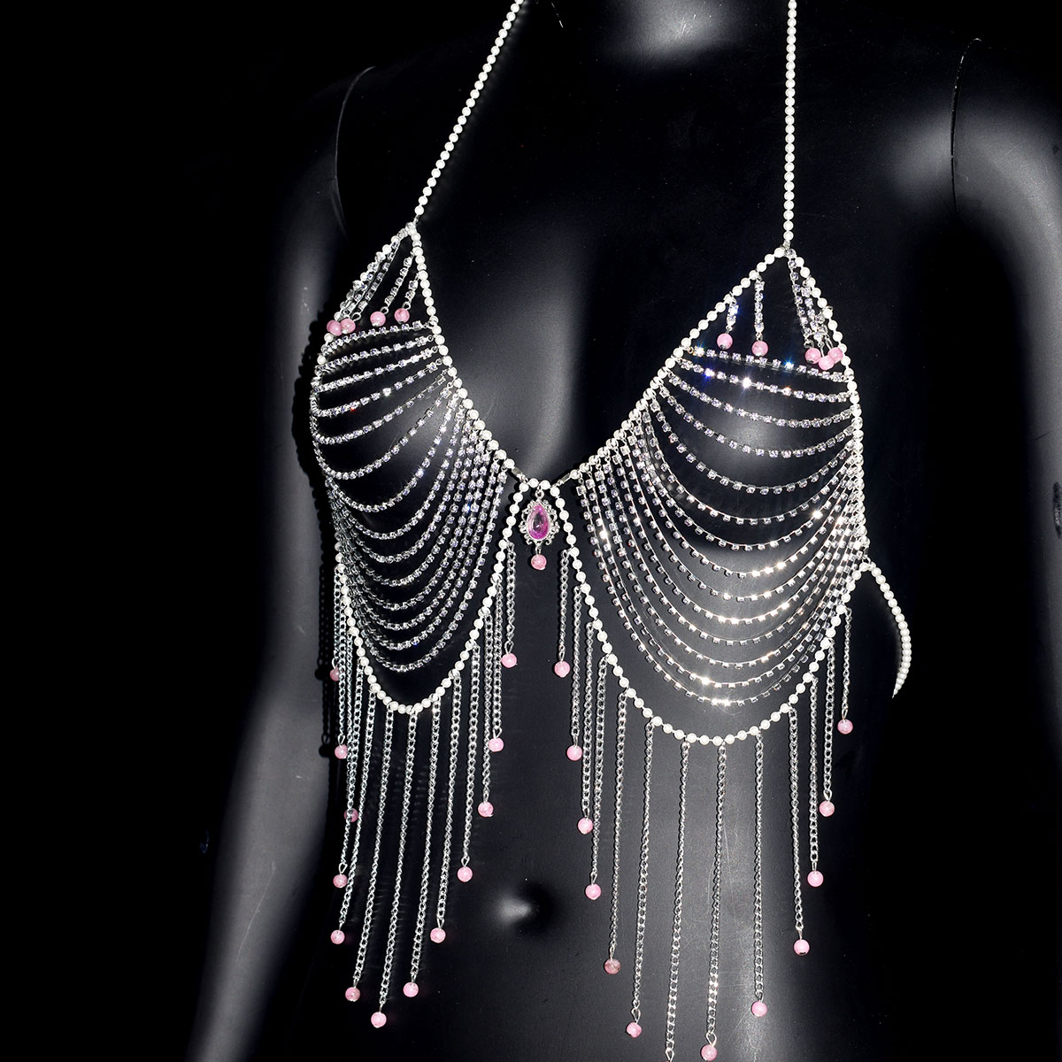 Stylish Rhinestone Bra Jewelry - Body Jewelry Dress ulasan dan harga