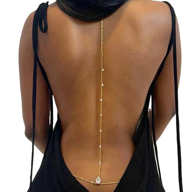 Bride Backless Rhinestone Wate - Body Jewelry Dress ulasan dan harga