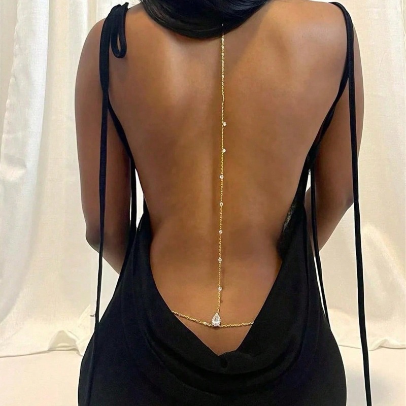 Bride Backless Rhinestone Wate - Body Jewelry Dress ulasan dan harga