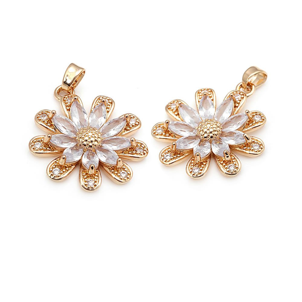 18K Gold Color Brass Sunflower - Body Jewelry High Quality ulasan dan harga