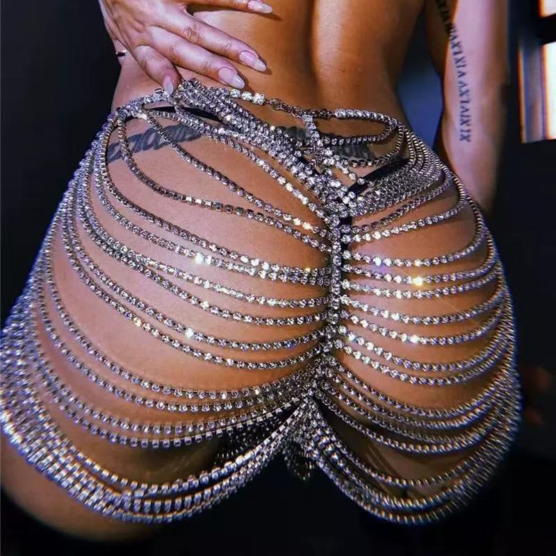 1pcSexy Fashionable Rhinestone - Body Jewelry Dress ulasan dan harga