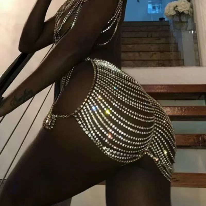 1pcSexy Fashionable Rhinestone - Body Jewelry Dress ulasan dan harga