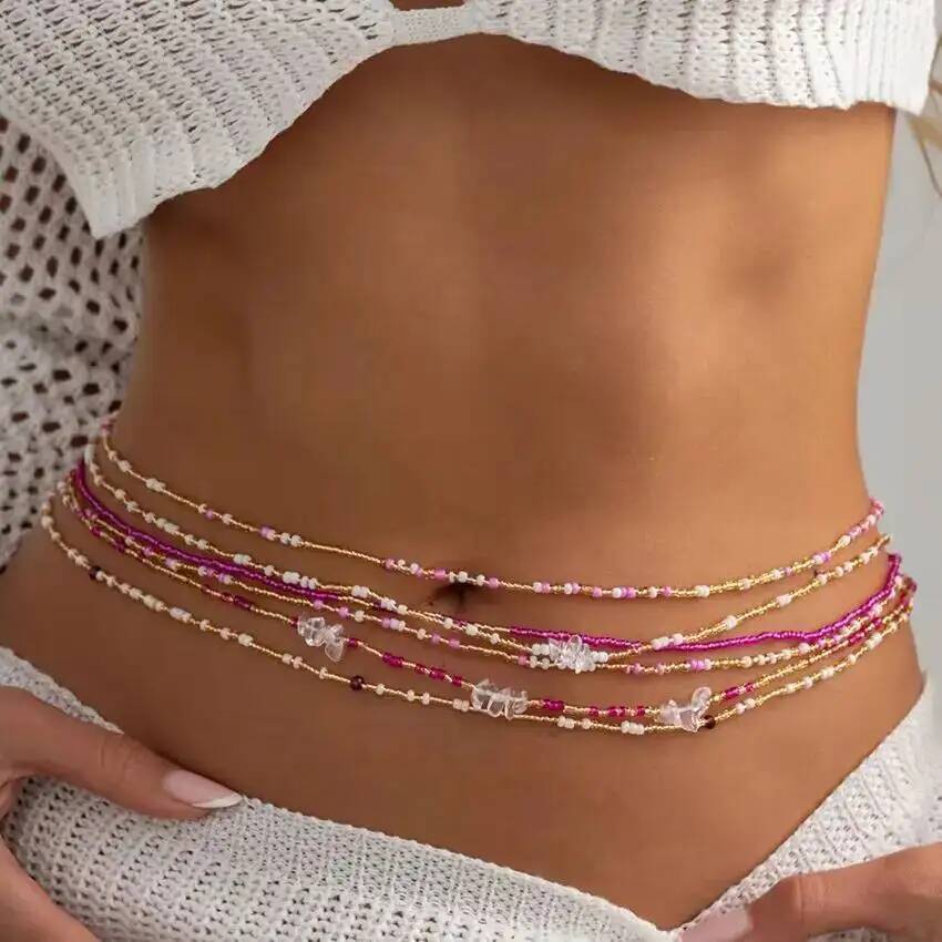 SHIXIN 6Pcs/Set Boho Colorful  - Body Jewelry Waist ulasan dan harga